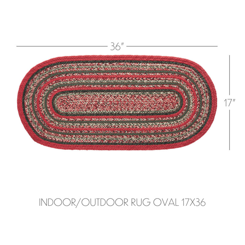 Geometric Indoor / Outdoor Rug, Oval 1'5" x 3'
