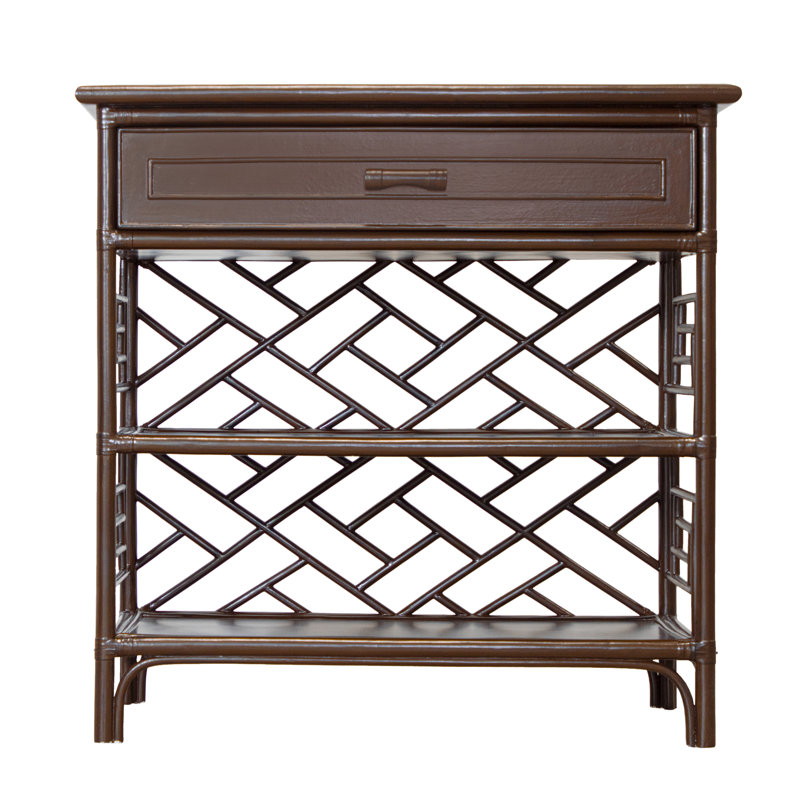Chippendale End Table with Storage, Mocha