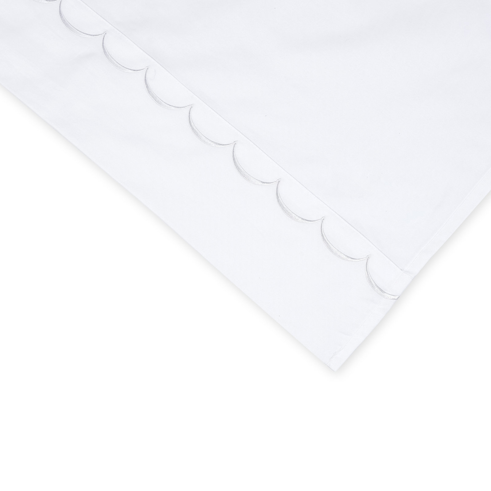 600 Thread Count Brushed Cotton Sateen Pillowcase, Standard, White