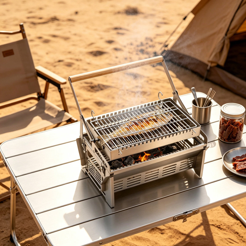 Barbecue rotatif à 360° en acier inoxydable