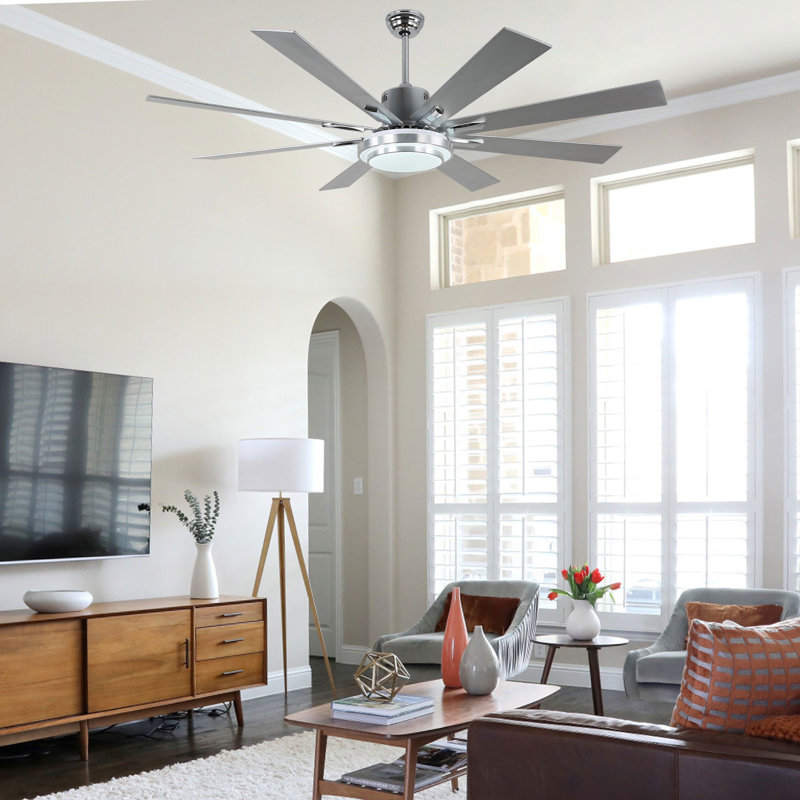 Grand ventilateur de plafond 72 "avec lumières et télécommande, ventilateur de plafond à courant continu réversible 6 vitesses Windmill
