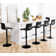 Lolar Swivel Bar Stools Set, Counter Height Bar Stools with Back, Adjustable Bar Stools 24" to 32", Faux Leather Bar Stools for Kitchen Island