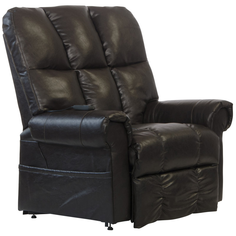 Fauteuil inclinable surdimensionné en similicuir l 46 po, Simili cuir brun foncé