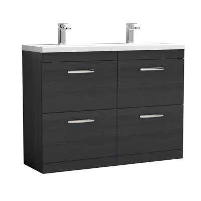 Athena 1208mm Double Bathroom Vanity with Integrated Vitreous China Basin