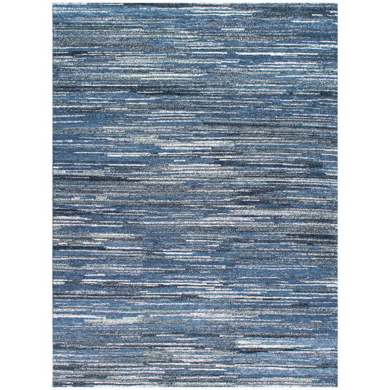 Tapis rectangulaire en laine / vert noué à la main bleu / gris / blanc, Rectangle 12 pi x 15 pi