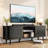 59" Modern TV Stand For 65 Inch TV With Sliding Tambour Doors, Media Console With Storage Cabinet, Charging Station, Adjustable Shelves, Cable Management – Modern Entertainment Center With Gold Handles & Wood Legs-864049211