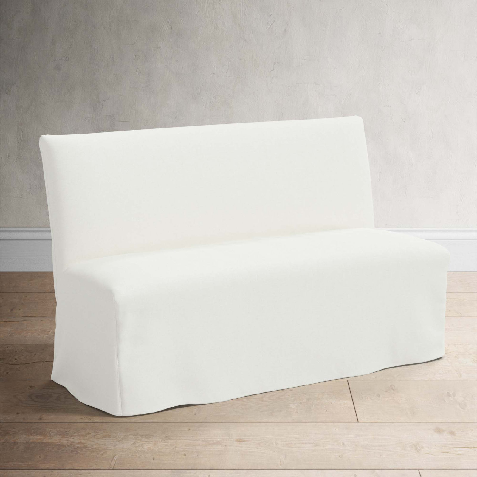 Silvia 57" Dining Bench, Zuma White Textured Linen