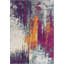 Tapis de couloir abstrait gris ivoire et magenta Comfort-958793999