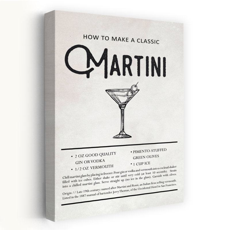Art abstrait rétro Martini, H 24 po x l 16 po