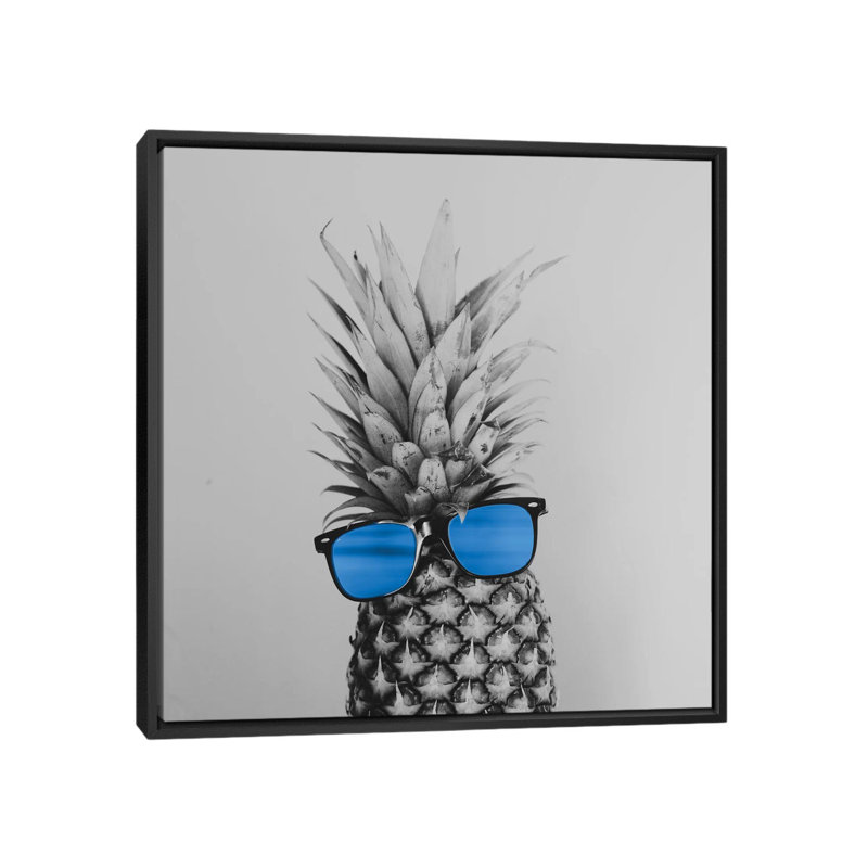 «Mr. Pineapple II 'par Chelsea Victoria - reproduction d'art, H 18 po x l 18 po x 1,5 po, Toile avec cadre noir