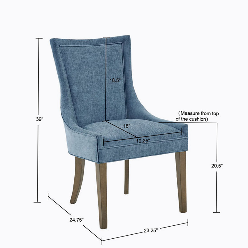 Chaise parsons en polyester Sika, Bleu