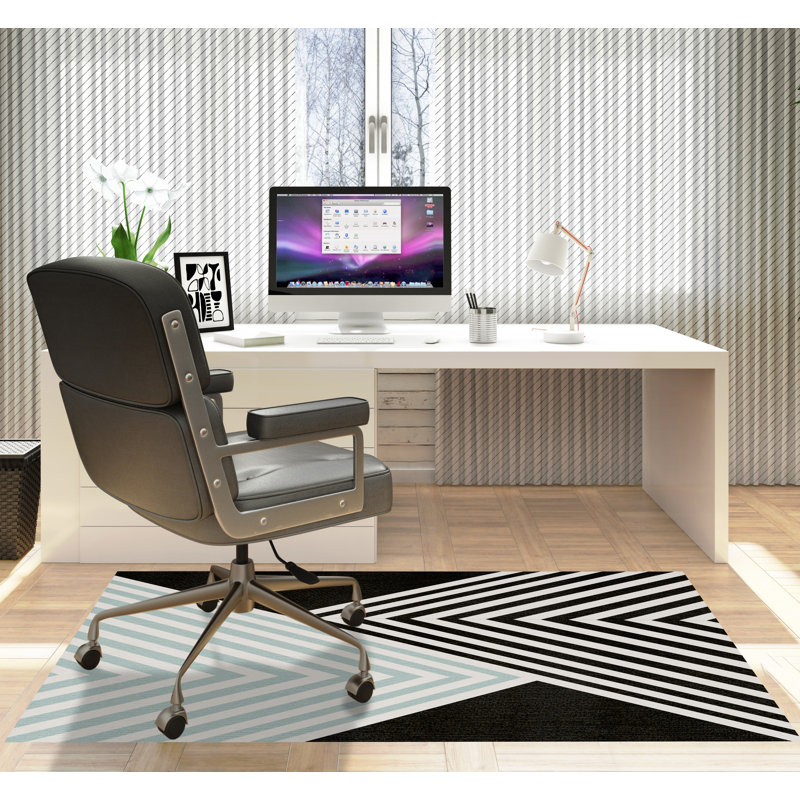 Tapis de chaise rectangulaire à poils courts Misa, L 48 po x L 72 po, gris