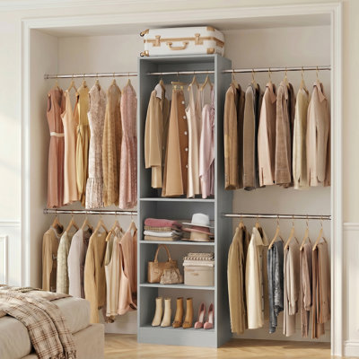  20.5 - 120'' W Closet System with Hanging Rods(Cut to Fit)