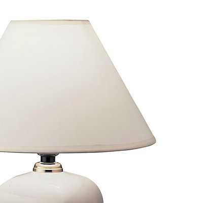 Lampe de table 13 po en céramique de forme ivoire avec finition ivoire