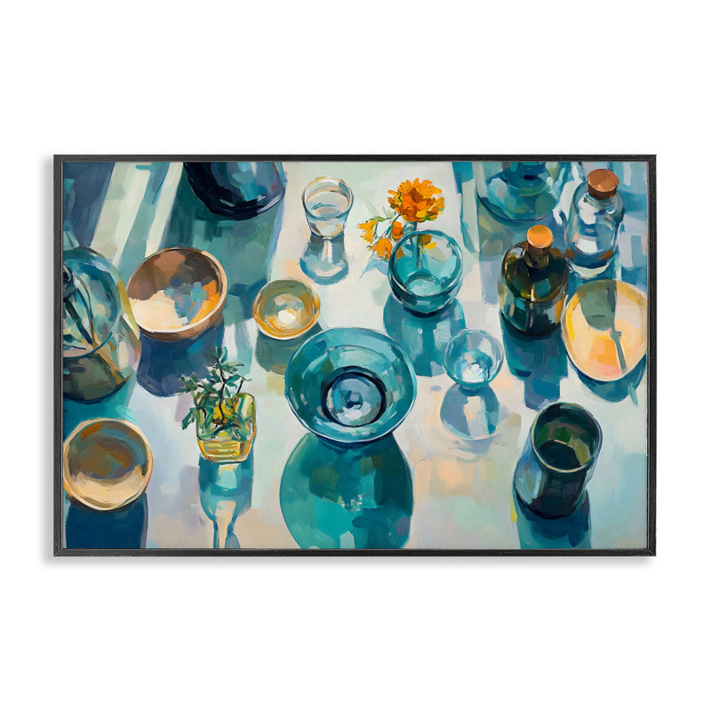 Cadre de table de petit déjeuner en verre, estampe numérique, design by Creative Studio, H 12 po x l 18 po