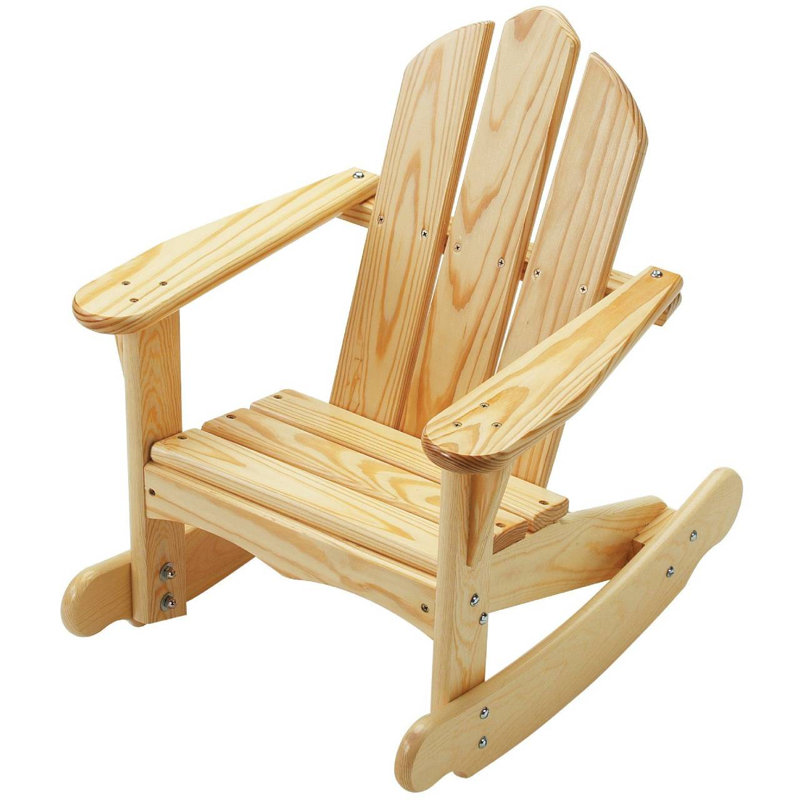 Kids Wood Chair and Ottoman, Natural