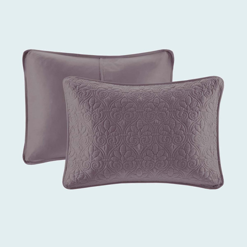 Reversible Set, Queen Bedspread + 2 Standard Pillow Shams, Purple