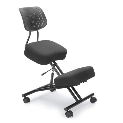 Adjustable Height Ergonomic Kneeling Chair With Backrest And Wheel Brake by Inbox Zero