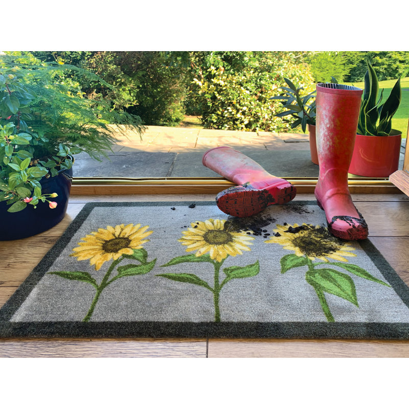 My Mat Non-Slip Floral Indoor Doormat, 50cm W x 75cm L