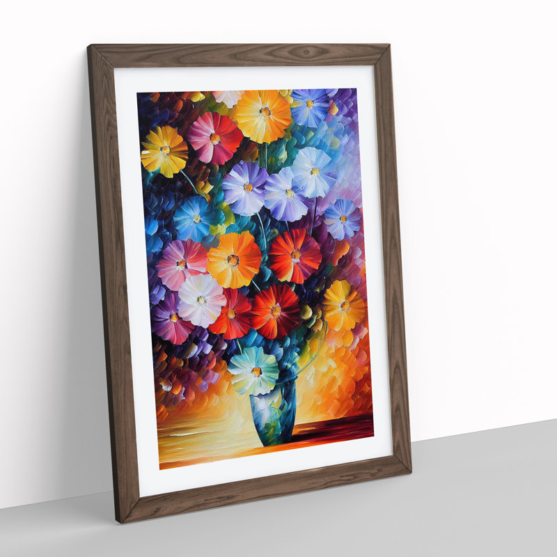 Vase Of Flowers No.1 - Wall Art, 66cm H x 48cm W, Walnut Picture Frame, White