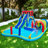 201.6" x 165.6" Inflatable Water Slide with Air Blower,Bounce House