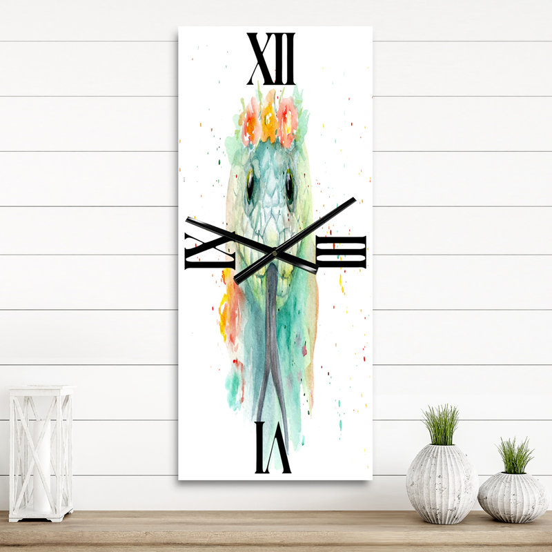 Portrait d'un serpent en fleurs - Horloge murale de ferme, Petit