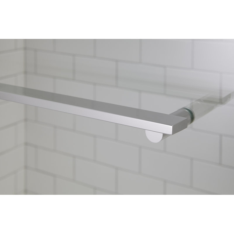 Revel 59.63" x 70" Double Sliding Shower Door with CleanCoat® Technology, Bright Polished Silver, Crystal Clear