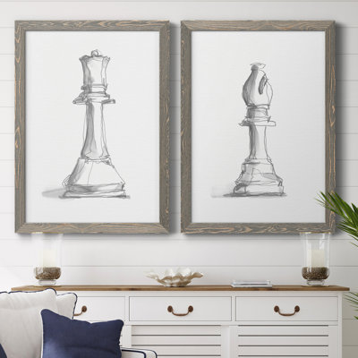 Chess Room Study III - Ensemble de 2 reproductions de cadres photo