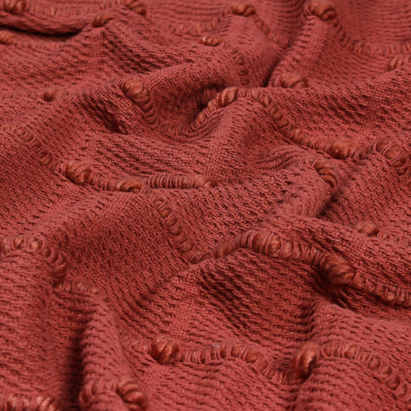 Motti Tufted Stripe Throw, Red Clay
