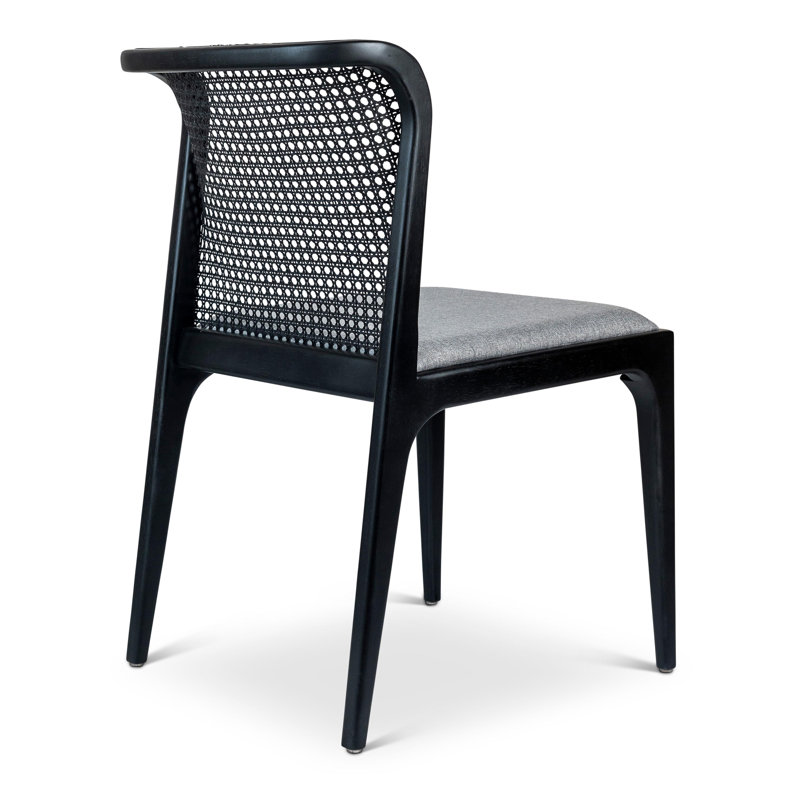 Modern Brazilian Upholstered Dining Chair, Essence Gray/Ebano Frame