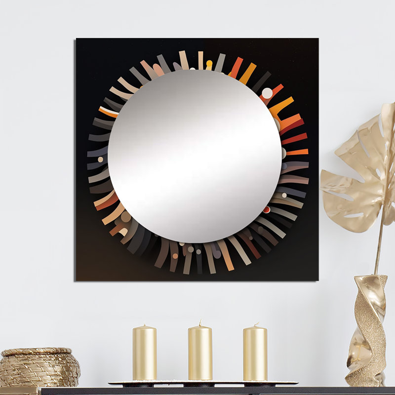Eye Of Consciousness Retro Futuristic - Eye Square Mirror Wall Art For Bathroom, 23" x 23"