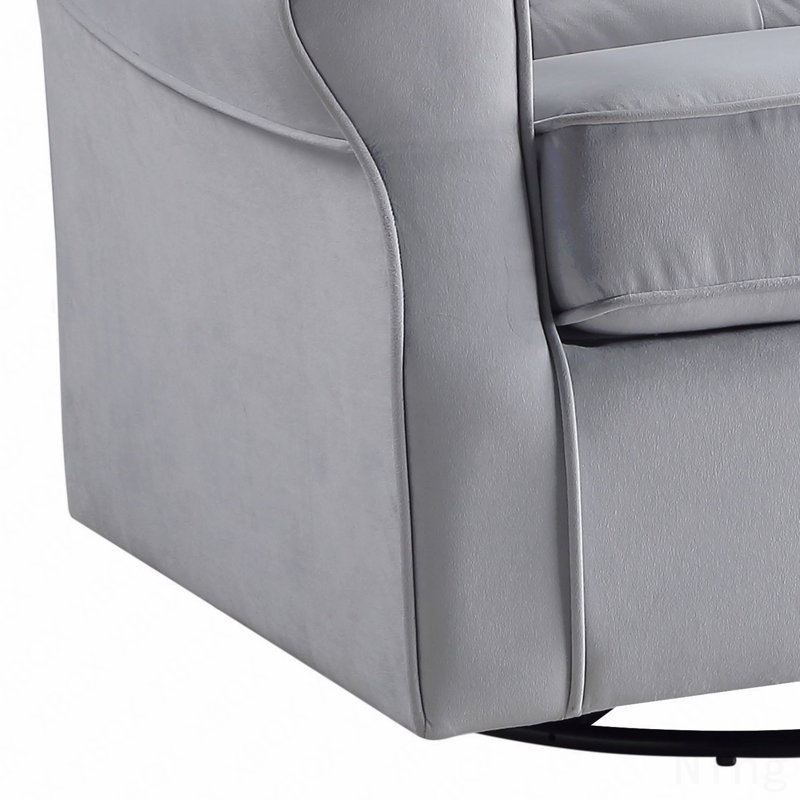 Fauteuil inclinable et pivotant gris en tissu