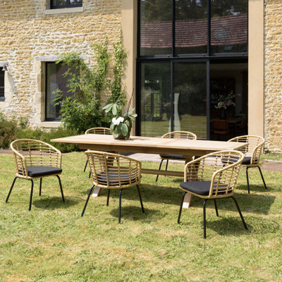 Maclachlan 6 - Person Patio Dining Set with Rectangular Table , Cushions Included