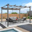 Pergola en aluminium mauve avec auvent-61830300-102355372