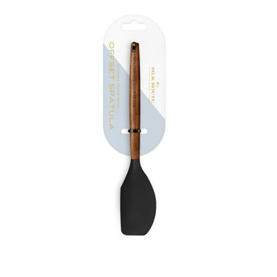 Acacia Wood & Silicone Offset Spatula