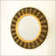 Miroir mural rond 23 po en bambou Echo avec cordes de chanvre jaune clair et noir, écologique et polyvalent