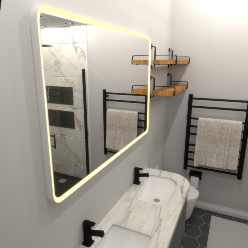 Miroir de salle de bain rectangulaire à DEL, 32,02 po x 24,02 po