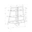 Stratifié brun H 48 po, 3 niveaux, moderne pour le bureau et la chambre à coucher, stratifié pratique et rangement
