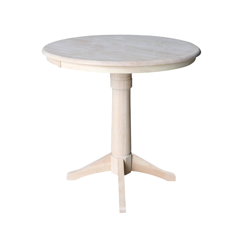 Gianluka Counter Height Solid Wood Dining Table, Unfinished, 35.9" H x 36" L x 36" W
