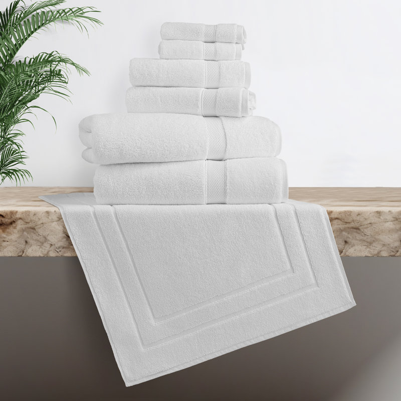 100% Turkish Cotton Anovia Hotel Terry Oversized Towel Collection, 7 Piece Towel Set