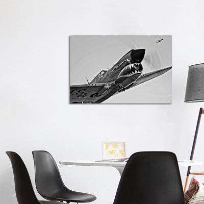 A Curtiss P-40E Warhawk in Flight Near Chino, California I 1 Piece Wrapped Canvas Wall Art