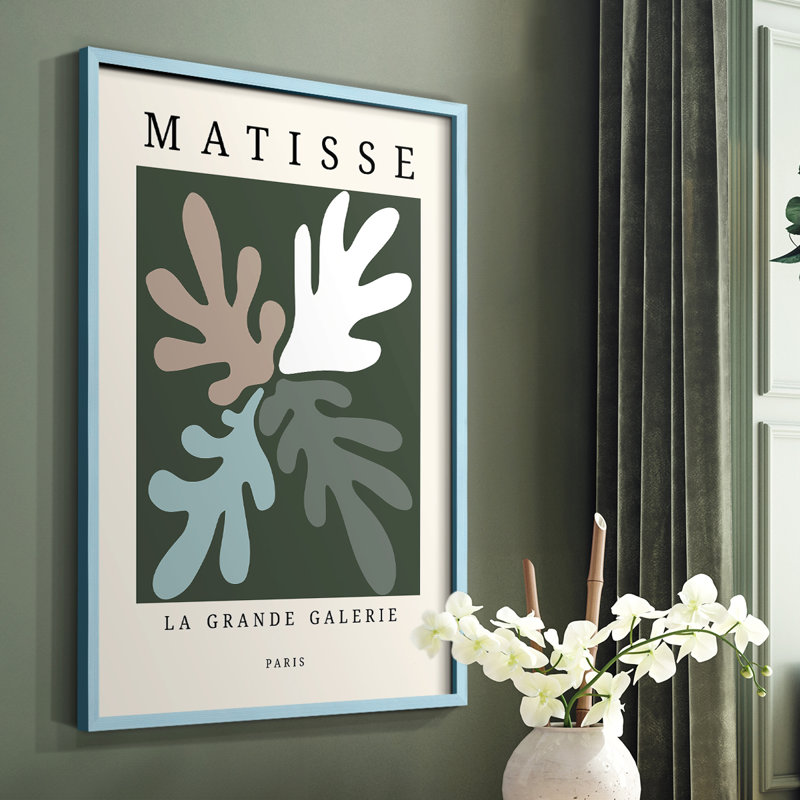 Matisse CECL XXXIV, reproduction encadrée - bois massif, Bleu, H 10 po x l 8 po
