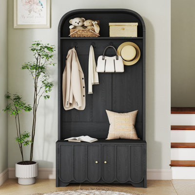 Hall Tree 31.4'' Wide with Bench and Shoe Storage