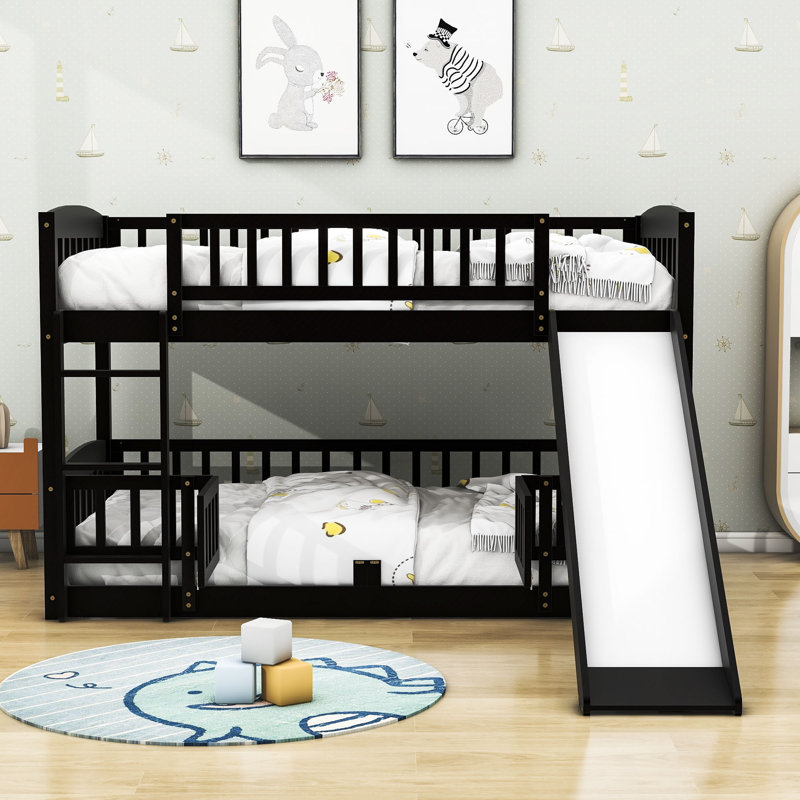 Gentjana Standard Bunk Bed by Harriet Bee, Twin over Twin, Espresso