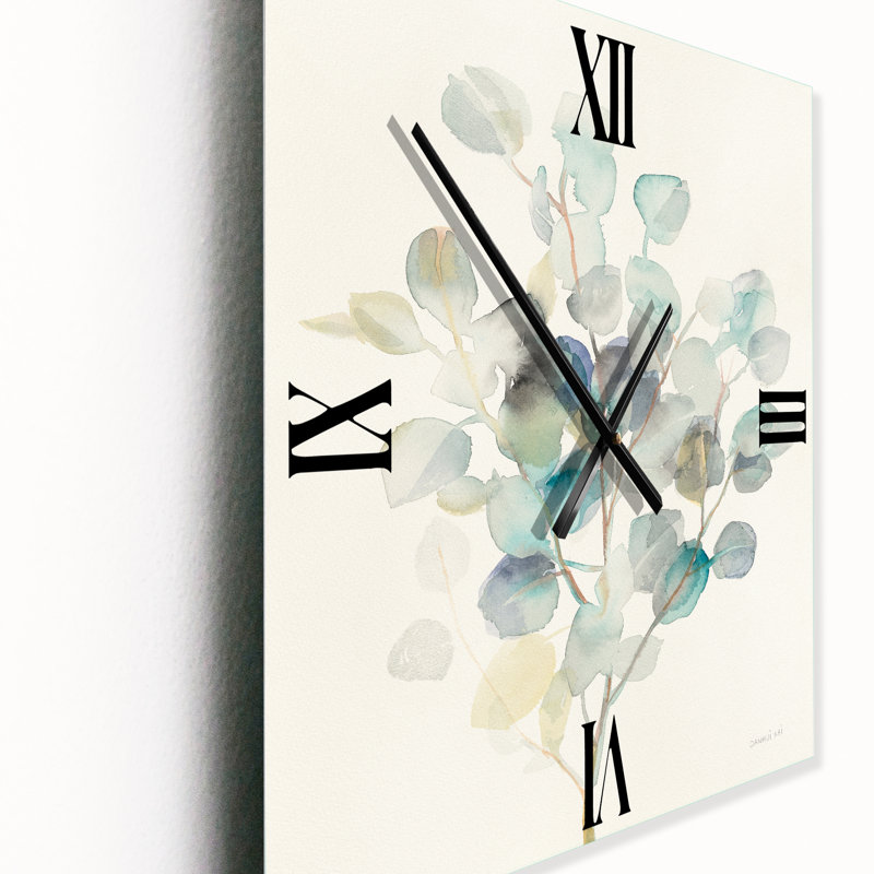 Eucalyptus feuilles I - Horloge murale traditionnelle, Grand