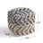 Wool And Cotton Upholstered Pouf Ottoman