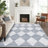 Machine Washable Rugs Distressed Trellis Rug for Living Room Non Slip Stain Resistant Carpet Modern Checkered Farmhouse Floor Cover-365402159