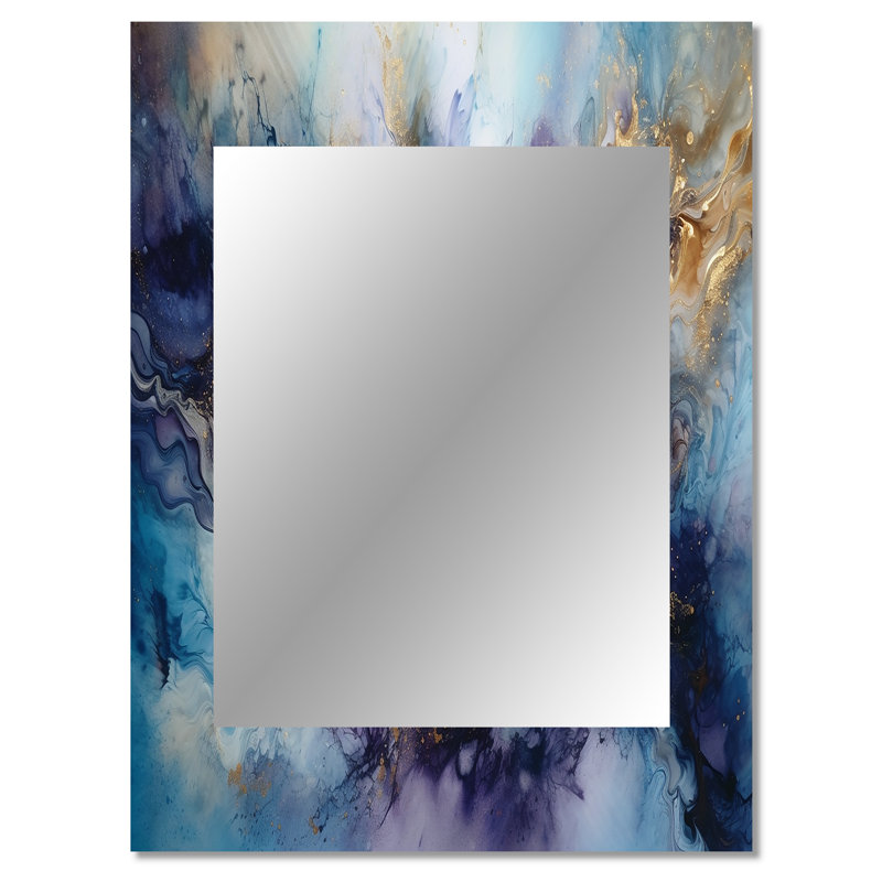 Encre liquide captivante liquide or mauve I - marbre, miroir doré, impression sur métal, 40 po x 30 po
