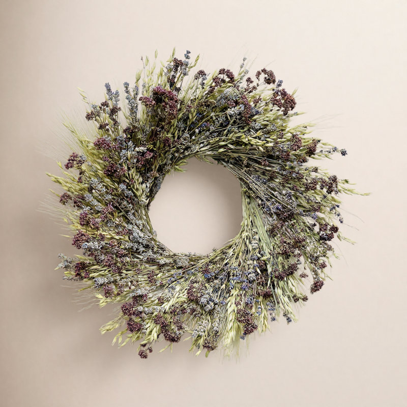 Dried Lavender and Avena Spring Wreath, 26" H x 26" W x 5" D