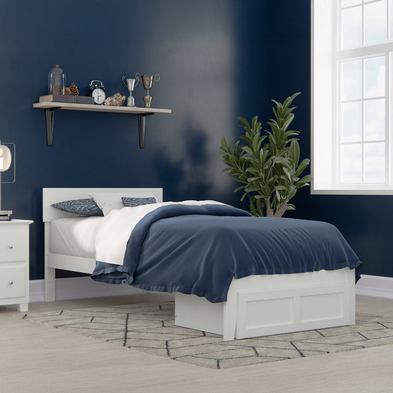 Farrah Platform Storage Bed, White, Twin Extra Long